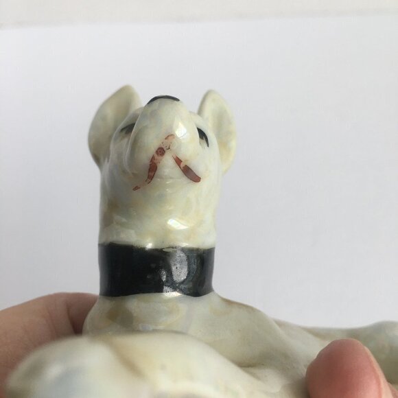 Vintage Dog Figurine Statue - Made in Japan White German Shepherd Lusterware - Picture 8 of 16